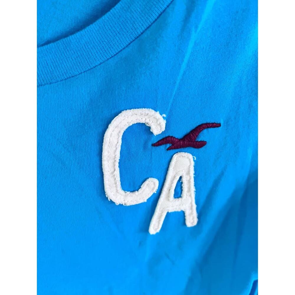 Vintage Y2K Hollister Baby Tee Long Sleeve Top Bubble Puffy Letters Logo Large - Picture 3 of 8